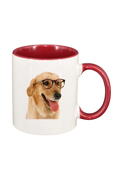 INOVATIX Personalized white mug, Dog, red interior, D180, INOVATIX®. 330ml