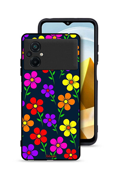 Tolwak Xiaomi Poco M5 4G Protective Case Cover Colorful Flowers