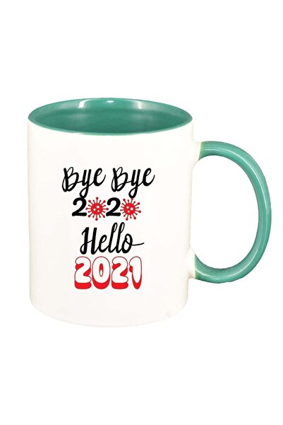 INOVATIX Персонализирана бяла чаша, Весела Коледа, зелена вътрешност, D1544, ...