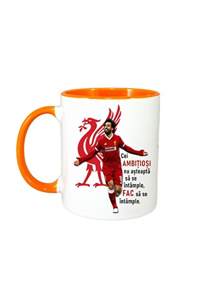 INOVATIX Cana Alba Personalizata, Salah Ambitie, Maner Si Interior Portocaliu, ®. 330ml