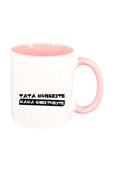 INOVATIX Personalized white mug, Tata, pink interior, D89, INOVATIX®. 330ml