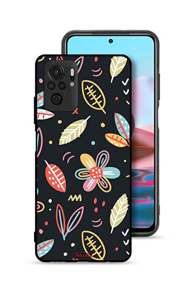 Tolwak Xiaomi Redmi Note 10 4G Protective Case Cover Flowers And Leaves Abstr...
