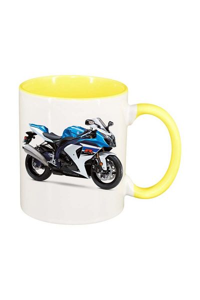 INOVATIX Personalized white mug, Motor, yellow interior, D39, INOVATIX®. 330ml