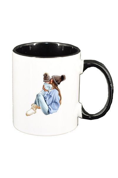 INOVATIX Personalized white mug, Princess, Mother Child, Little Girl, black interior, D1361, INOVATIX®. 330ml