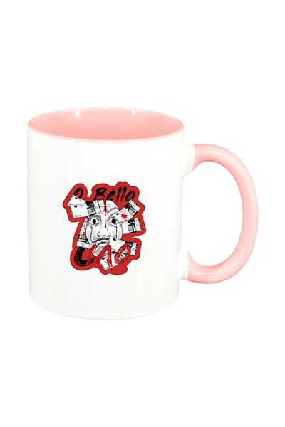 INOVATIX Cana alba personalizata, La Casa De Papel, interior roz, D1494, INOVATIX®. 330ml