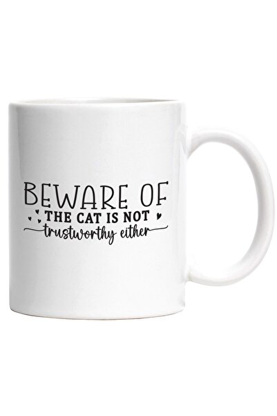 INOVATIX Εξατομικευμένη λευκή κούπα, Προσοχή στη γάτα, ούτε αυτή είναι αξιόπι...