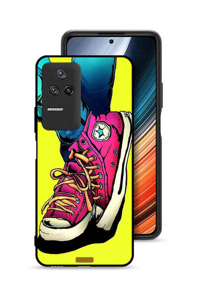 Tolwak غطاء حماية لهاتف Xiaomi Poco F4 - قماش - حذاء - تصميم فني