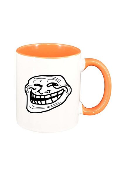 INOVATIX Personalized white mug, Troll, orange interior, D179, INOVATIX®. 330ml