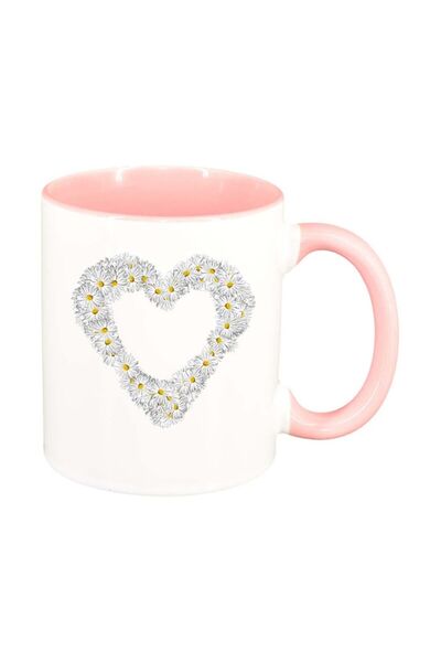 INOVATIX Cana alba personalizata, Flowery Heart, εσωτερικό ροζ, D1008, INOVAT...