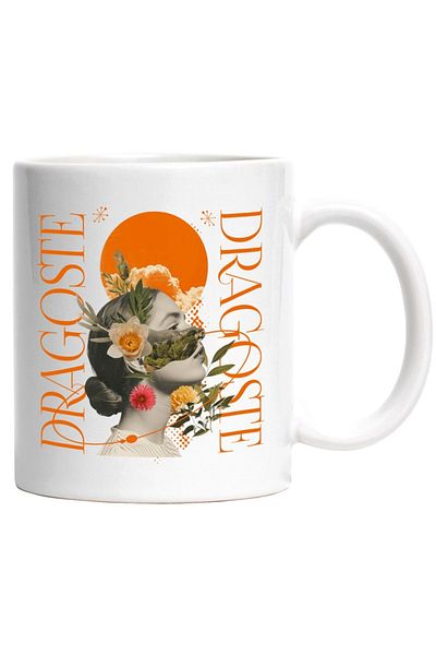 INOVATIX Personalized white mug, Abstract Feminine Face Nature Sun Love Romantic, INOVATIX®. 330ml