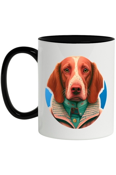 INOVATIX Cana alba personalizata, Catel, Haine, Jacheta, Portret, cu Maner Ne...