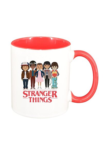 INOVATIX Εξατομικευμένη κόκκινη κανάτα, Stranger Things, εσωτερικό ροζ, D1293...