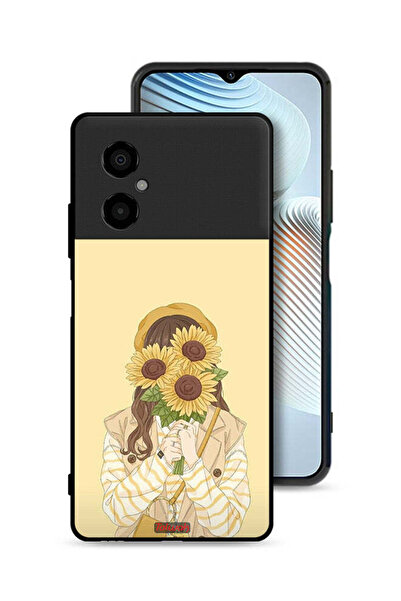 Tolwak غطاء حماية لهاتف Xiaomi Poco M4 5G بنقشة عباد الشمس وإخفاء الوجه