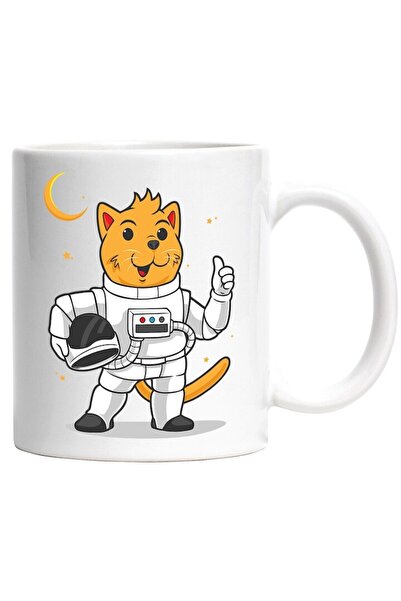 INOVATIX Cana alba personalizata, , Astronaut, Stele, SF, Spatiu, Luna, Costu...