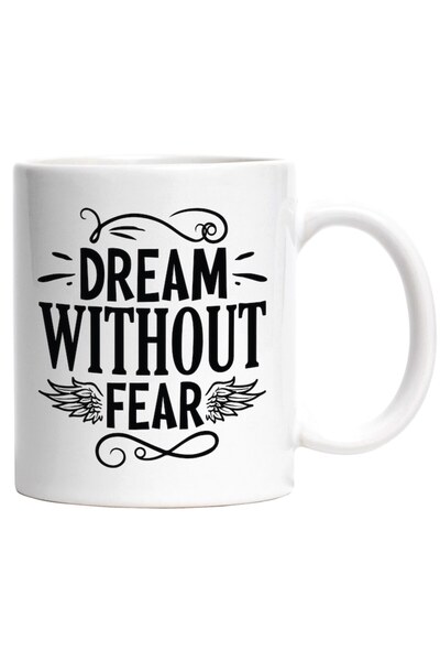 INOVATIX Cana alba personalizata, aripi si ul Dream without fear - viseaza fa...