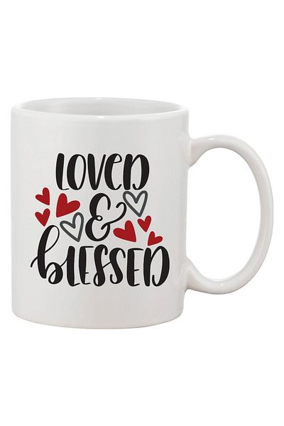 INOVATIX Cana alba personalizata, personalizata 'Loved & blessed'a, INOVATIX®. 330ml