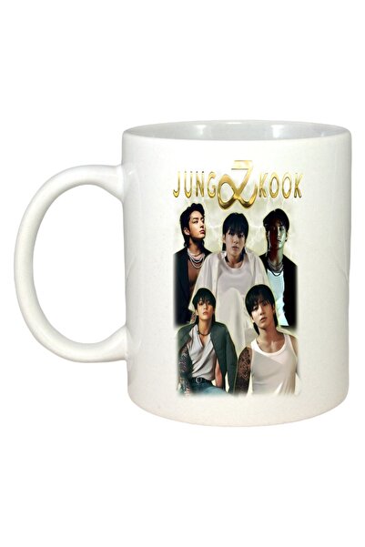 INOVATIX Cana Alba Personalizata, Formatia/trupa Jung Kook, Maner Si Interior Alb, ®. 330ml