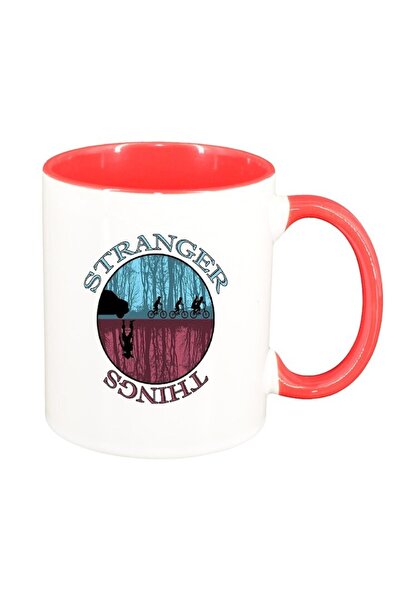 INOVATIX Cană albă personalizată, Stranger Things, roz interior, D1301, INOVATIX®. 330ml