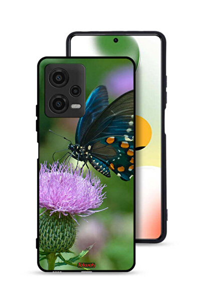 Tolwak غطاء حماية لهاتف Xiaomi Poco X5 بتصميم فراشة على زهرة