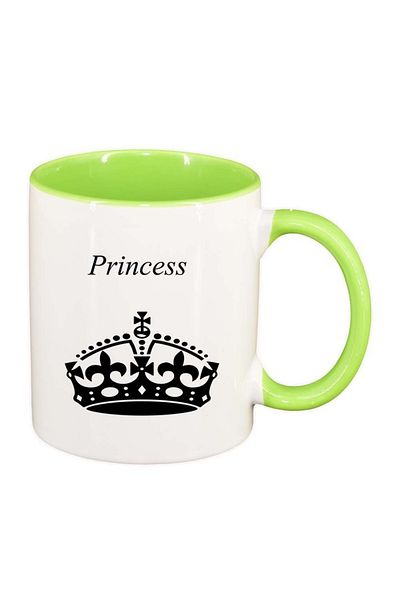 INOVATIX Cana alba personalizata, Princess, interior verde deschis, D914, INOVATIX®. 330ml
