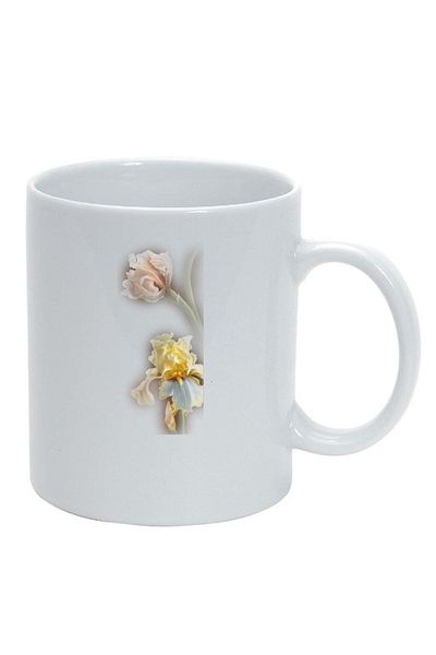 INOVATIX Personalized white mug, Flower, white, D254, INOVATIX®. 330ml