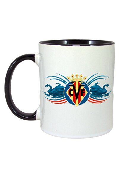 INOVATIX Cana Alba Personalizata, Villarreal_cf Spania, Maner Si Interior Neg...