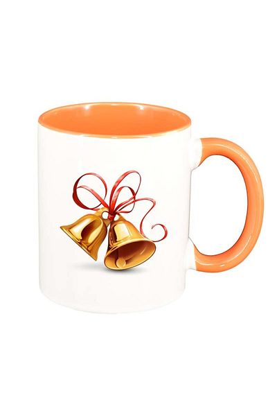 INOVATIX Personalized white mug, Christmas, orange interior, D170, INOVATIX®. 330ml