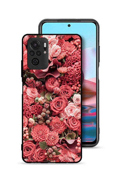 Tolwak Xiaomi Redmi Note 10 4G Protective Case Cover Peach Roses