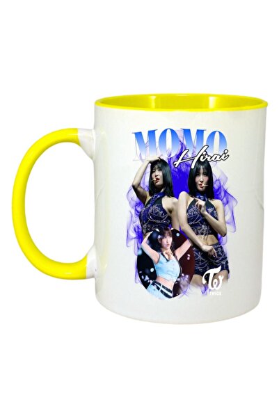 INOVATIX Cana Alba Personalizata, Formatia/trupa Momo 2, Maner Si Interior Galben, ®. 330ml