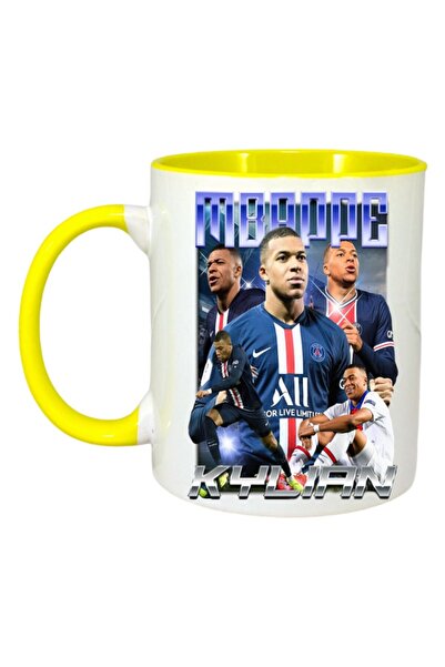 INOVATIX Cana Alba Personalizata, Mbappe Kylian Speed, Maner Si Interior Galben, ®. 330ml