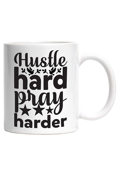 INOVATIX Personalized white mug, ul Work hard, pray harder, INOVATIX®. 330ml