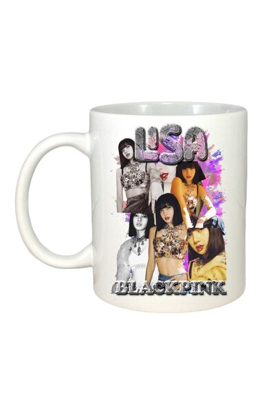 INOVATIX Cana Alba Personalizata, Formatia/trupa Lisa 8, Maner Si Interior Alb, ®. 330ml