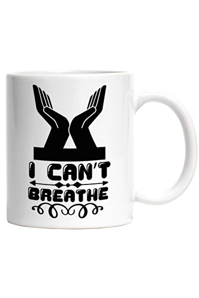 INOVATIX Cana alba personalizata, ul in engleza I can't breathe - nu pot resp...