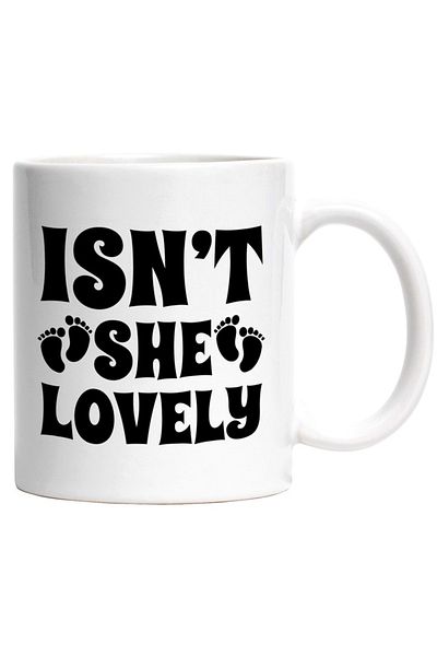 INOVATIX Personalized white mug, baby footprints and Isn't she adorable?, INOVATIX®. 330ml