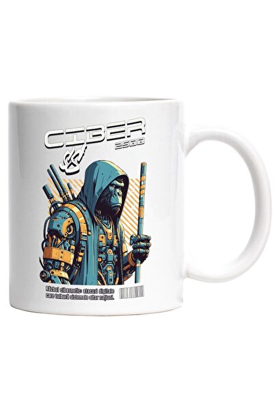 INOVATIX Cana alba personalizata, Rayboi Cibernetic gorila razboinica robot d...