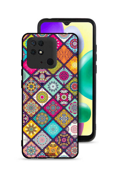 Tolwak غطاء حماية لهاتف شاومي ريدمي 10 سي بنقشة مربعات ماندالا