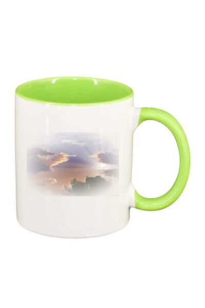 INOVATIX Εξατομικευμένη λευκή κούπα, Εικόνα, ανοιχτό πράσινο εσωτερικό, D256,...