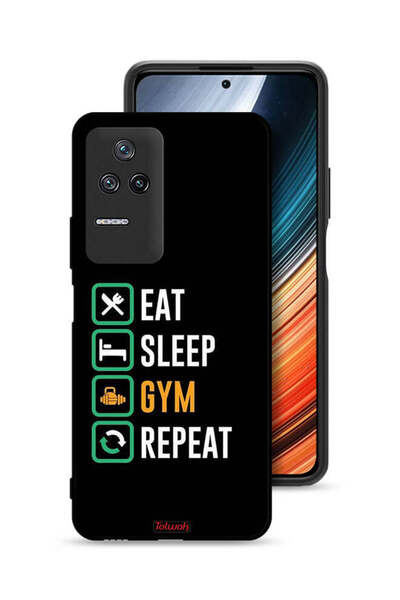 Tolwak غطاء حماية Xiaomi Poco F4 Eat Sleep Gym Repeat