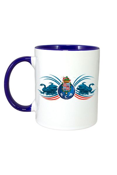 INOVATIX Cana Alba Personalizata, Fc Porto Portugalia, Maner Si Interior Albastru, ®. 330ml