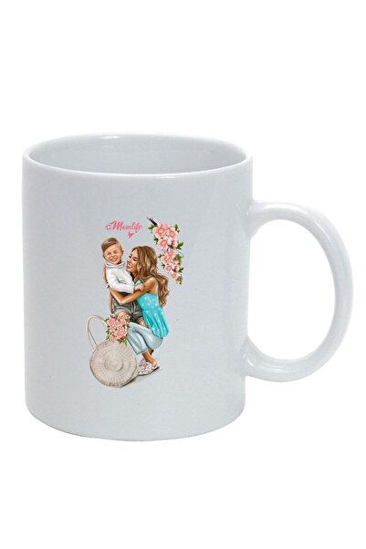 INOVATIX Cana alba personalizata, Princess, Mama Copil, Fetita, alb, D1365, I...