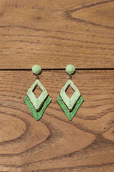 Rumon Straw Polygon Earrings