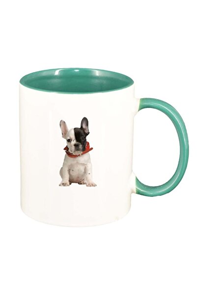 INOVATIX Εξατομικευμένη λευκή κούπα, Σκύλος, πράσινο εσωτερικό, D357, INOVATI...