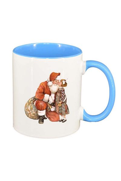 INOVATIX Personalized white mug, Santa Claus, blue interior, D167, INOVATIX®. 330ml
