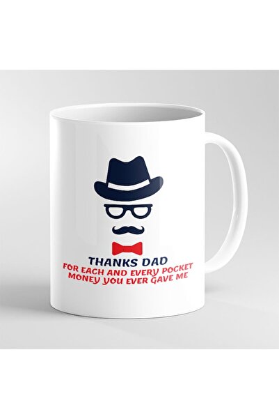 INOVATIX Cană albă personalizată, model THANKS DAD, INOVATIX®. 330ml