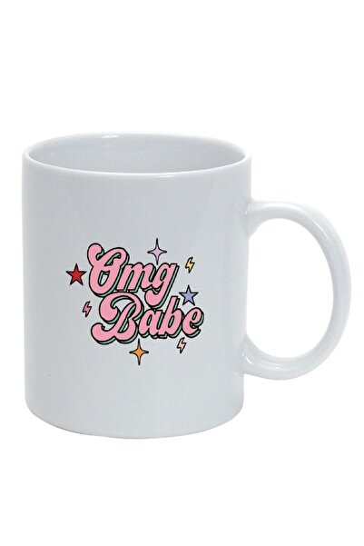 INOVATIX Cana alba personalizata, mesaj OMG Babe, alb, D1426, INOVATIX®. 330ml