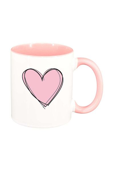 INOVATIX Cana alba personalizata, Love, interior roz, D381, INOVATIX®. 330ml