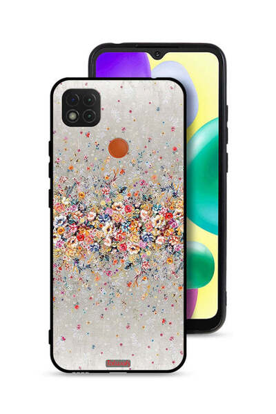 Tolwak غطاء حماية لهاتف شاومي ريدمي 10A بنقشة زهور صغيرة وفن تجريدي