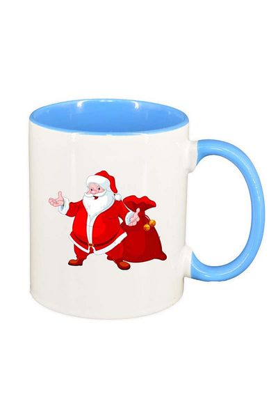INOVATIX Personalized white mug, Santa Claus, blue interior, D162, INOVATIX®. 330ml