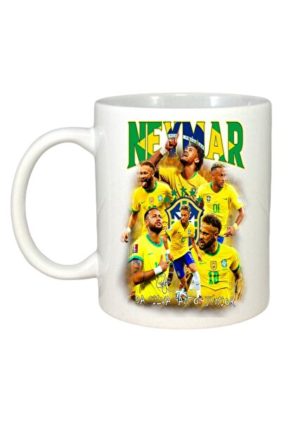 INOVATIX Cana Alba Personalizata, Neymar Best Brasil, Maner Si Interior Alb, ...