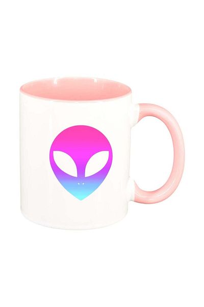 INOVATIX Personalized white mug, Alien, pink interior, D365, INOVATIX®. 330ml